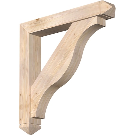 Funston Arts And Crafts Smooth Bracket W/ Offset Brace, Douglas Fir, 7 1/2W X 48D X 48H